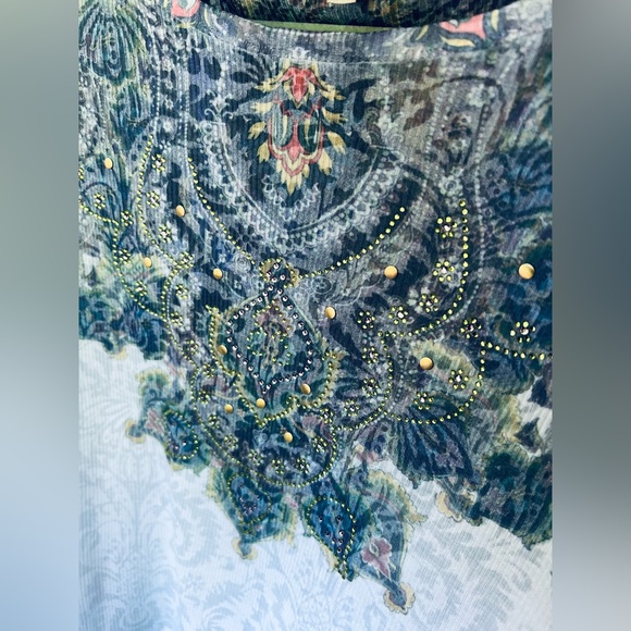 Women’s NWT Reba long sleeves light weigjt blue/white top,shirt sizes S - Picture 5 of 13